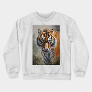 Tiger Portrait Oil Painting Art Crewneck Sweatshirt